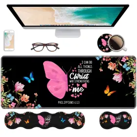 Rest-4pcs-05 Weuiujkilo Ergonomic Keyboard Wrist Rest And Mouse Pad Set Large Gaming Desk Ma