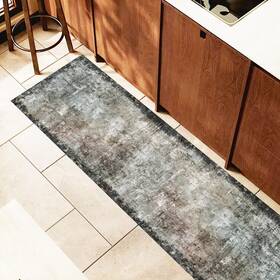Yarnscape Yarn-blackish-texture-26x8 2ft6ftft X 8ft Washable Area Rug - Low Pile Soft Vintage Indoor For Living D