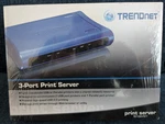 Trendnet TE100-P21/A 3 Port Print Server, Usb 2.0, RJ-45, Parallel New Box. Price: $27.76.