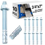 Shimeyao 10 Pack 3/4'' X 7'' Wedge Anchors Zinc Plated Concrete For 2... New. Price: $64.27.