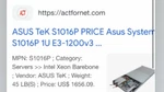 Asus Mass Storage Server With Hdd S1016P New Open. Price: $600.00.
