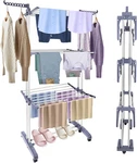 Foldable 4-TIER Stainless Steel Clothes Drying Rack 70" High, 24 Poles New. Price: $74.99.