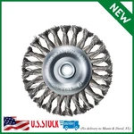 184010 - 6" X 1/2", 5/8" Knot Wire Wheel, .014 Carbon Steel New. Price: $20.56.