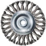 184010 - 6" X 1/2", 5/8" Knot Wire Wheel, .014 Carbon Steel New. Price: $21.97.