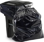 Aluf Plastics 65 Gal Black Heavy Duty Garbage Bags 1.5 Mil - 50"X 48" New. Price: $43.98.