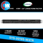 Supermicro SYS-5019S-W4TR 4B Lff 1U Server -V1 Choose Cpus/ram Wholesale Good. Price: $274.00.