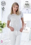 King Cole 4PLY Knitting Pattern Tops 4786 New. Price: $16.82.