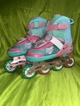 Glam By Rush Girl Pro Inline Skates Flying Wheel Pink/green Adjustable Sizes 4-7 Pre-owned. Price: $30.00.