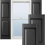 Ekena Millwork Black Vinyl Raised Panel Shutters W/shutter-loks, 12" X 35" Pair New. Price: $81.85.