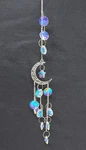 Silver Crescent Moon Sun Catcher, Stars Wind Chime, Gemstone Jewels New. Price: $24.99.
