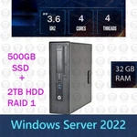 Hp Elite Quad Core 32GB Ram 500GB Ssd + 1TB Windows Server 2022 Standard Rds Cal Used. Price: $361.94.
